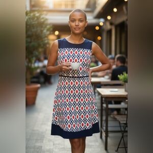 Geometric Sheath Dress, Size 14 by AGB. Like New.